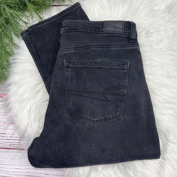 |•AMERICAN EAGLE•| Black Mom Jean Stretch Denim Size 6 - Picture 2 of 6